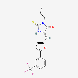 (5Z)-3-Propyl-2-sulfanylidene-5-({5-[3-(trifluoromethyl)phenyl]furan-2-YL}methylidene)imidazolidin-4-one