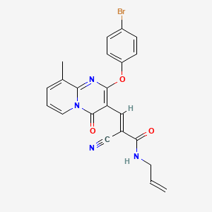 (2E)-3-[2-(4-bromophenoxy)-9-methyl-4-oxo-4H-pyrido[1,2-a]pyrimidin-3-yl]-2-cyano-N-(prop-2-en-1-yl)prop-2-enamide