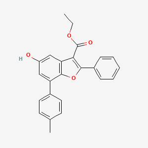 molecular formula C24H20O4 B11593768 Ethyl 5-hydroxy-7-(4-methylphenyl)-2-phenyl-1-benzofuran-3-carboxylate 