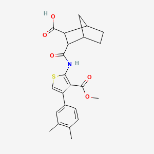 3-{[4-(3,4-Dimethylphenyl)-3-(methoxycarbonyl)thiophen-2-yl]carbamoyl}bicyclo[2.2.1]heptane-2-carboxylic acid