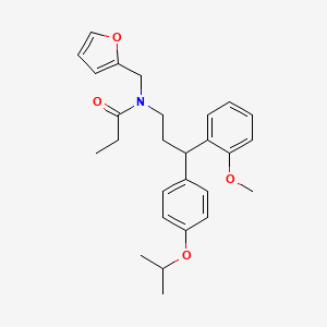 N-(furan-2-ylmethyl)-N-{3-(2-methoxyphenyl)-3-[4-(propan-2-yloxy)phenyl]propyl}propanamide