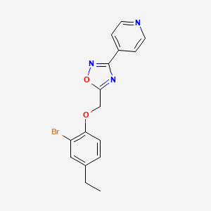 4-{5-[(2-Bromo-4-ethylphenoxy)methyl]-1,2,4-oxadiazol-3-yl}pyridine