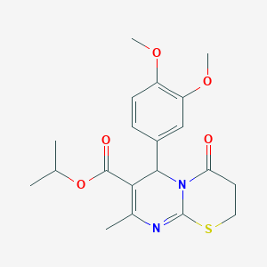 propan-2-yl 6-(3,4-dimethoxyphenyl)-8-methyl-4-oxo-2H,3H,4H,6H-pyrimido[2,1-b][1,3]thiazine-7-carboxylate