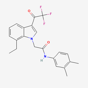 N-(3,4-dimethylphenyl)-2-[7-ethyl-3-(trifluoroacetyl)-1H-indol-1-yl]acetamide