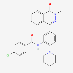 molecular formula C27H25ClN4O2 B11593856 4-chloro-N-[5-(3-methyl-4-oxo-3,4-dihydrophthalazin-1-yl)-2-(piperidin-1-yl)phenyl]benzamide 