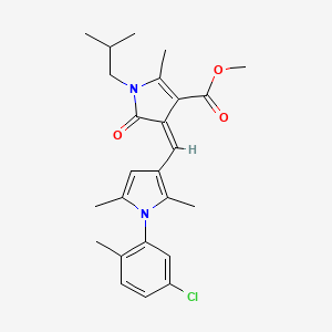 methyl (4Z)-4-{[1-(5-chloro-2-methylphenyl)-2,5-dimethyl-1H-pyrrol-3-yl]methylidene}-2-methyl-1-(2-methylpropyl)-5-oxo-4,5-dihydro-1H-pyrrole-3-carboxylate