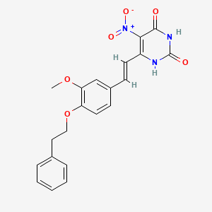 6-{(E)-2-[3-methoxy-4-(2-phenylethoxy)phenyl]ethenyl}-5-nitropyrimidine-2,4-diol