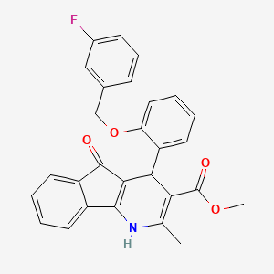 methyl 4-{2-[(3-fluorobenzyl)oxy]phenyl}-2-methyl-5-oxo-4,5-dihydro-1H-indeno[1,2-b]pyridine-3-carboxylate