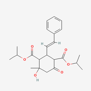 dipropan-2-yl 4-hydroxy-4-methyl-6-oxo-2-[(E)-2-phenylethenyl]cyclohexane-1,3-dicarboxylate