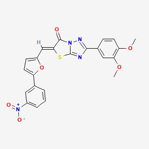 (Z)-2-(3,4-dimethoxyphenyl)-5-((5-(3-nitrophenyl)furan-2-yl)methylene)thiazolo[3,2-b][1,2,4]triazol-6(5H)-one