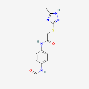 N-[4-(acetylamino)phenyl]-2-[(5-methyl-4H-1,2,4-triazol-3-yl)sulfanyl]acetamide