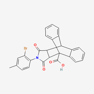 17-(2-Bromo-4-methylphenyl)-16,18-dioxo-17-azapentacyclo[6.6.5.0~2,7~.0~9,14~.0~15,19~]nonadeca-2,4,6,9,11,13-hexaene-1-carboxylic acid (non-preferred name)