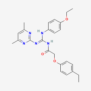 molecular formula C25H29N5O3 B11593958 N-[(Z)-[(4,6-Dimethylpyrimidin-2-YL)amino][(4-ethoxyphenyl)amino]methylidene]-2-(4-ethylphenoxy)acetamide 