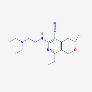 6-{[2-(diethylamino)ethyl]amino}-8-ethyl-3,3-dimethyl-3,4-dihydro-1H-pyrano[3,4-c]pyridine-5-carbonitrile