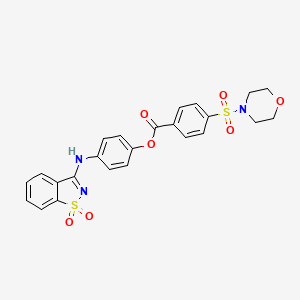 molecular formula C24H21N3O7S2 B11593997 4-[(1,1-Dioxido-1,2-benzothiazol-3-yl)amino]phenyl 4-(morpholin-4-ylsulfonyl)benzoate 