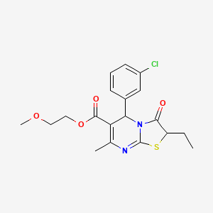 2-methoxyethyl 5-(3-chlorophenyl)-2-ethyl-7-methyl-3-oxo-2,3-dihydro-5H-[1,3]thiazolo[3,2-a]pyrimidine-6-carboxylate