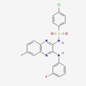 4-chloro-N-{3-[(3-fluorophenyl)amino]-6-methylquinoxalin-2-yl}benzenesulfonamide