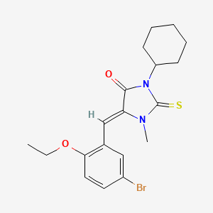 molecular formula C19H23BrN2O2S B11594026 (5Z)-5-[(5-bromo-2-ethoxyphenyl)methylidene]-3-cyclohexyl-1-methyl-2-sulfanylideneimidazolidin-4-one 