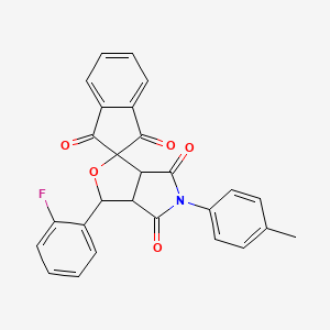 3-(2-fluorophenyl)-5-(4-methylphenyl)-3a,6a-dihydrospiro[furo[3,4-c]pyrrole-1,2'-indene]-1',3',4,6(3H,5H)-tetrone