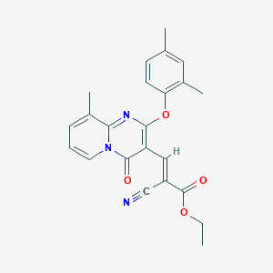 ethyl (2E)-2-cyano-3-[2-(2,4-dimethylphenoxy)-9-methyl-4-oxo-4H-pyrido[1,2-a]pyrimidin-3-yl]prop-2-enoate