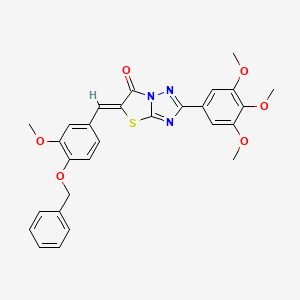 molecular formula C28H25N3O6S B11594078 (5Z)-5-[4-(benzyloxy)-3-methoxybenzylidene]-2-(3,4,5-trimethoxyphenyl)[1,3]thiazolo[3,2-b][1,2,4]triazol-6(5H)-one 