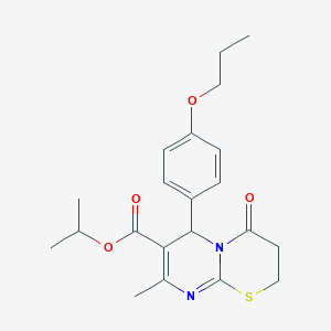 propan-2-yl 8-methyl-4-oxo-6-(4-propoxyphenyl)-2H,3H,4H,6H-pyrimido[2,1-b][1,3]thiazine-7-carboxylate