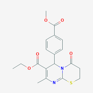 6-(4-Methoxycarbonyl-phenyl)-8-methyl-4-oxo-3,4-dihydro-2H,6H-pyrimido[2,1-b][1,3]thiazine-7-carboxylic acid ethyl ester