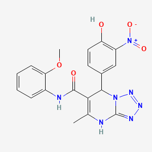 molecular formula C19H17N7O5 B11594137 7-(4-hydroxy-3-nitrophenyl)-N-(2-methoxyphenyl)-5-methyl-4,7-dihydrotetrazolo[1,5-a]pyrimidine-6-carboxamide 