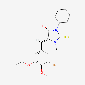 (5Z)-5-[(3-bromo-5-ethoxy-4-methoxyphenyl)methylidene]-3-cyclohexyl-1-methyl-2-sulfanylideneimidazolidin-4-one