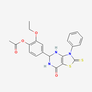 2-Ethoxy-4-(7-oxo-3-phenyl-2-thioxo-2,3,4,5,6,7-hexahydro[1,3]thiazolo[4,5-d]pyrimidin-5-yl)phenyl acetate