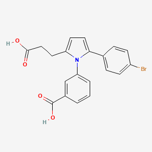 molecular formula C20H16BrNO4 B11594159 3-[2-(4-bromophenyl)-5-(2-carboxyethyl)-1H-pyrrol-1-yl]benzoic acid 