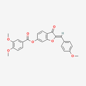 (2Z)-2-(4-methoxybenzylidene)-3-oxo-2,3-dihydro-1-benzofuran-6-yl 3,4-dimethoxybenzoate