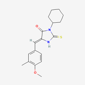 (5Z)-3-cyclohexyl-5-[(4-methoxy-3-methylphenyl)methylidene]-2-sulfanylideneimidazolidin-4-one