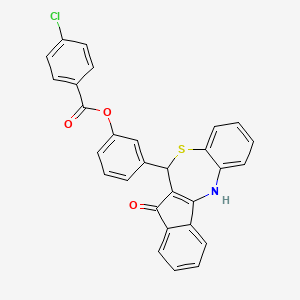 molecular formula C29H18ClNO3S B11594184 3-(5-oxo-6,12-dihydro-5H-benzo[b]indeno[1,2-e][1,4]thiazepin-6-yl)phenyl 4-chlorobenzoate 