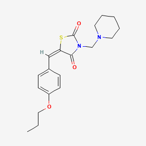 (5E)-3-(piperidin-1-ylmethyl)-5-(4-propoxybenzylidene)-1,3-thiazolidine-2,4-dione