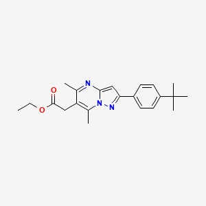 molecular formula C22H27N3O2 B11594195 Ethyl [2-(4-tert-butylphenyl)-5,7-dimethylpyrazolo[1,5-a]pyrimidin-6-yl]acetate 