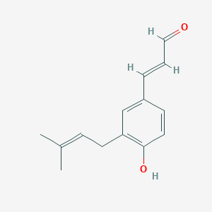 molecular formula C14H16O2 B115942 3-(4-羟基-3-(3-甲基-2-丁烯基)苯基)-2-丙烯醛 CAS No. 151455-12-8