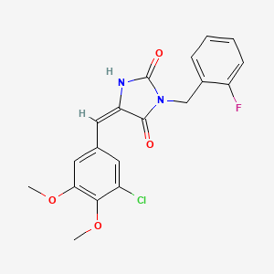 (5E)-5-(3-chloro-4,5-dimethoxybenzylidene)-3-(2-fluorobenzyl)imidazolidine-2,4-dione