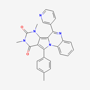 12,14-dimethyl-17-(4-methylphenyl)-9-pyridin-3-yl-1,8,12,14-tetrazatetracyclo[8.7.0.02,7.011,16]heptadeca-2,4,6,8,10,16-hexaene-13,15-dione