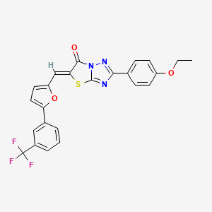 (5Z)-2-(4-ethoxyphenyl)-5-({5-[3-(trifluoromethyl)phenyl]furan-2-yl}methylidene)[1,3]thiazolo[3,2-b][1,2,4]triazol-6(5H)-one