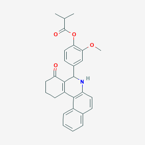 2-Methoxy-4-(4-oxo-1,2,3,4,5,6-hexahydrobenzo[a]phenanthridin-5-yl)phenyl 2-methylpropanoate