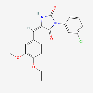 (5E)-3-(3-chlorophenyl)-5-(4-ethoxy-3-methoxybenzylidene)imidazolidine-2,4-dione