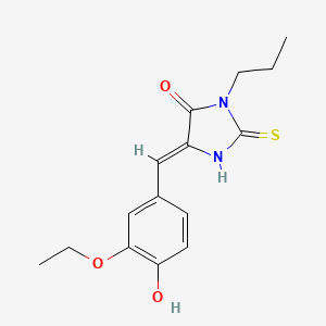 (5Z)-5-[(3-ethoxy-4-hydroxyphenyl)methylidene]-3-propyl-2-sulfanylideneimidazolidin-4-one