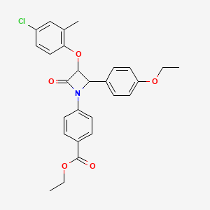 Ethyl 4-[3-(4-chloro-2-methylphenoxy)-2-(4-ethoxyphenyl)-4-oxoazetidin-1-yl]benzoate