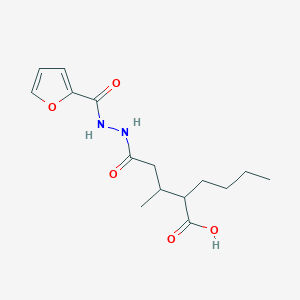 molecular formula C15H22N2O5 B11594296 2-{4-[2-(Furan-2-ylcarbonyl)hydrazinyl]-4-oxobutan-2-yl}hexanoic acid 