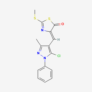 (4Z)-4-[(5-chloro-3-methyl-1-phenyl-1H-pyrazol-4-yl)methylidene]-2-(methylsulfanyl)-1,3-thiazol-5(4H)-one