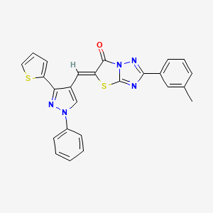 (5Z)-2-(3-methylphenyl)-5-[(1-phenyl-3-thien-2-yl-1H-pyrazol-4-yl)methylene][1,3]thiazolo[3,2-b][1,2,4]triazol-6(5H)-one