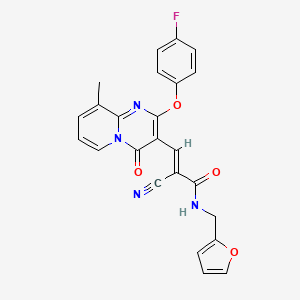 molecular formula C24H17FN4O4 B11594314 (2E)-2-cyano-3-[2-(4-fluorophenoxy)-9-methyl-4-oxo-4H-pyrido[1,2-a]pyrimidin-3-yl]-N-(furan-2-ylmethyl)prop-2-enamide 