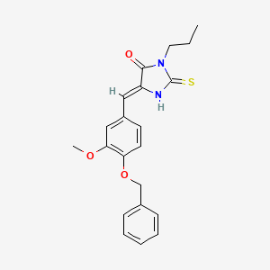 (5Z)-5-[4-(benzyloxy)-3-methoxybenzylidene]-3-propyl-2-thioxoimidazolidin-4-one