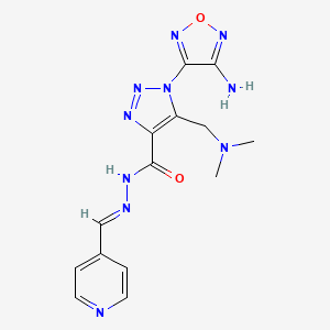 1-(4-amino-1,2,5-oxadiazol-3-yl)-5-[(dimethylamino)methyl]-N'-[(E)-pyridin-4-ylmethylidene]-1H-1,2,3-triazole-4-carbohydrazide